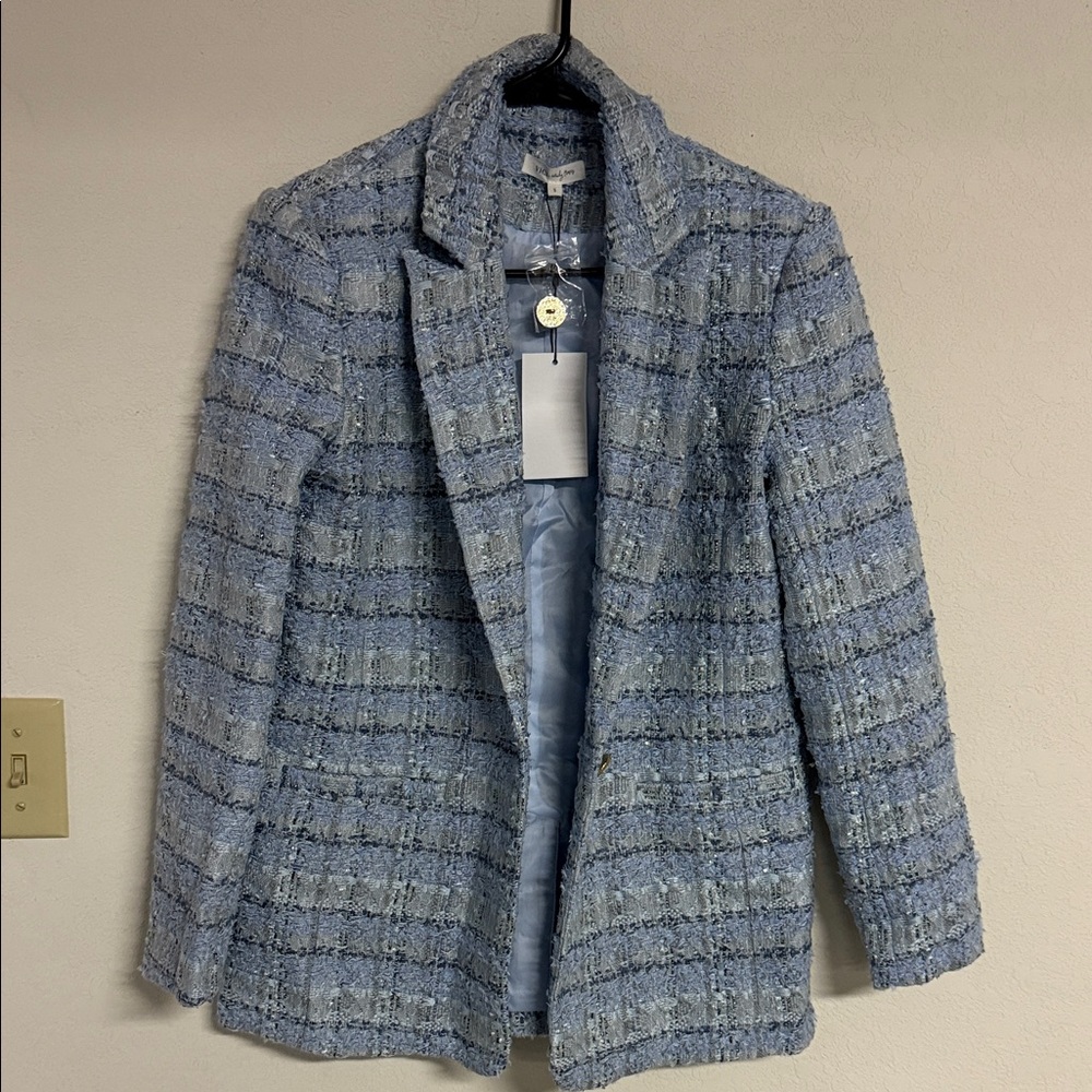 Vici Light Blue Tweed Blazer